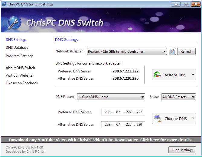 Quel DNS mettre sur Switch ?