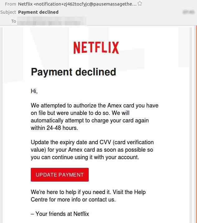 Comment mettre à jour le moyen de paiement sur Netflix ?