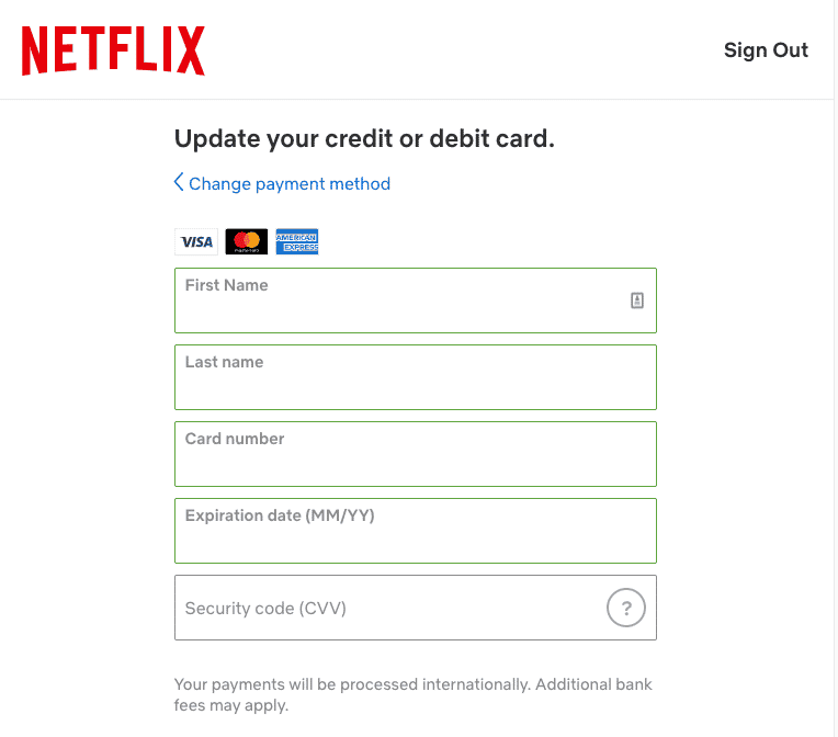 Comment mettre à jour paiement Netflix ?